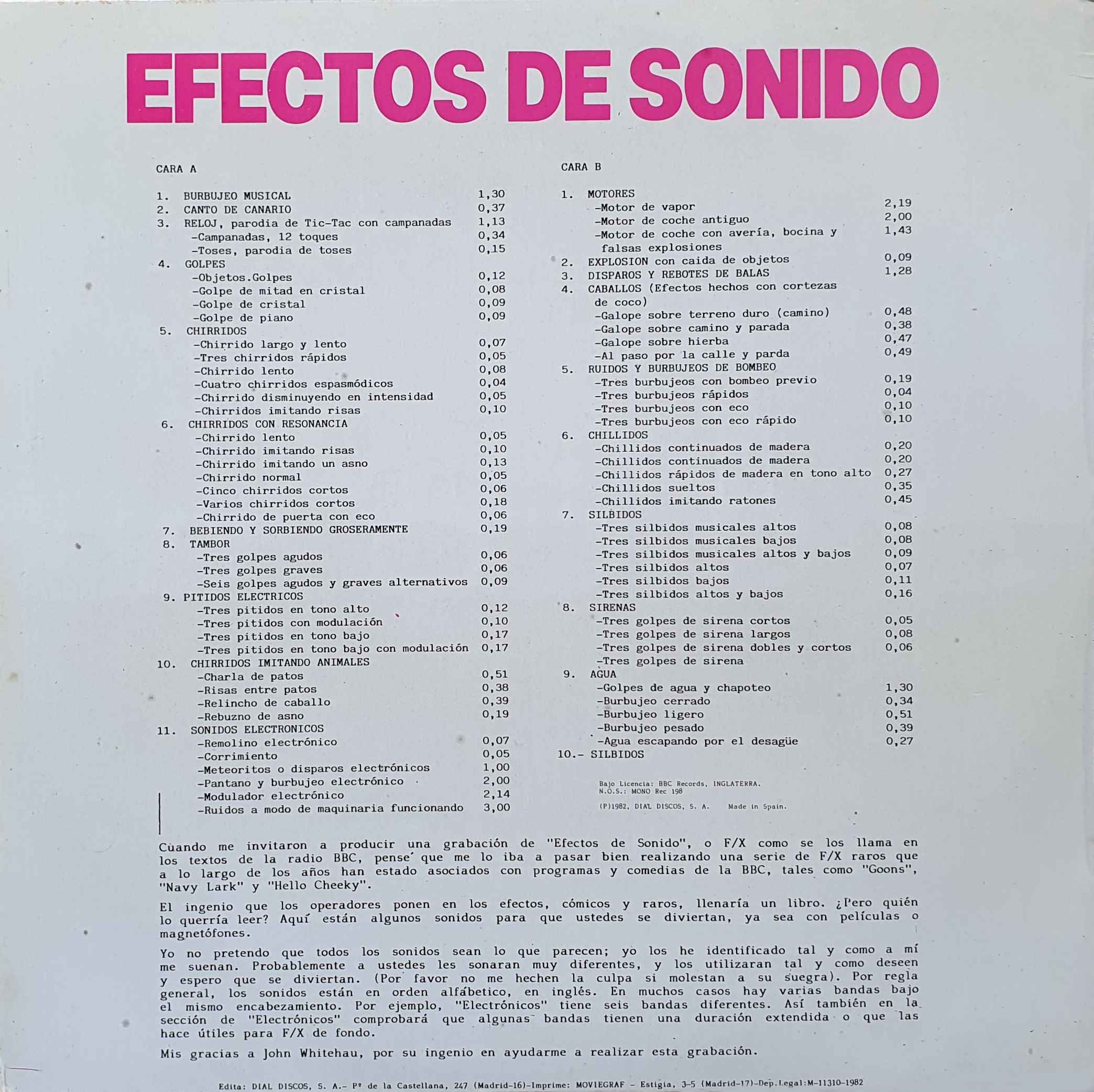Picture of 51.0115 Efectos de sonido Vol.11 by artist Various from the BBC records and Tapes library